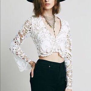 Stone Cold Fox White Lace Blouse